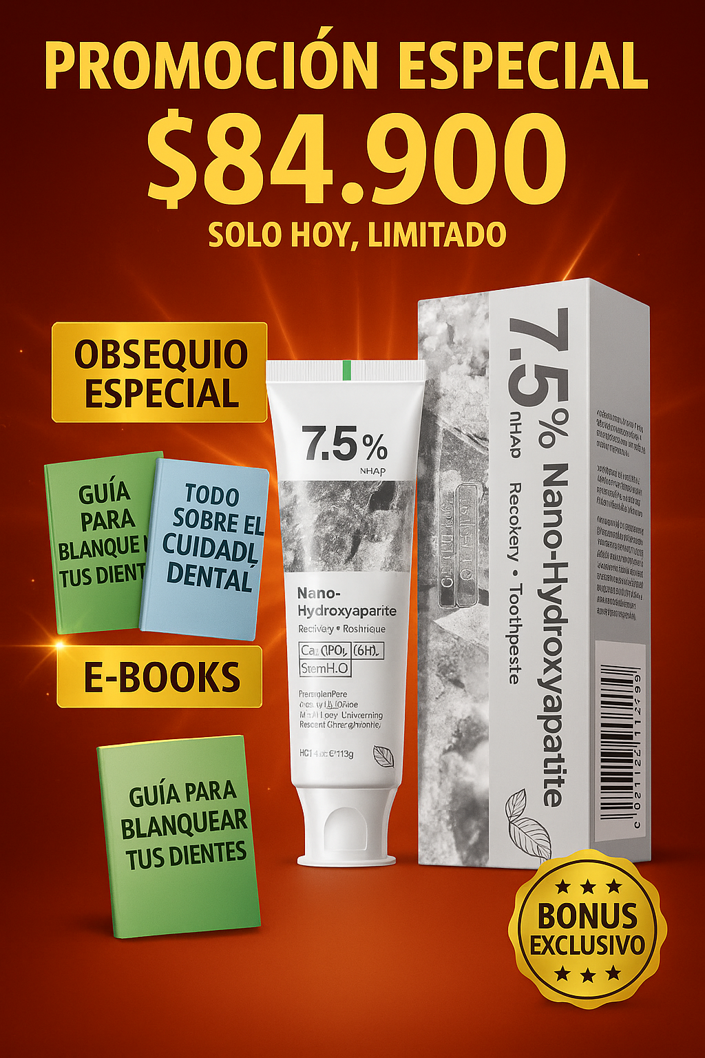 RegenSmile™ – Pasta Dental Remineralizante con Hidroxiapatita, Sonrisa Fuerte y Natural ✅