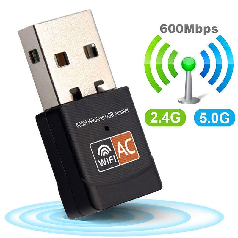 Adaptador de red Wifi Doble Banda 600 Mbps 2.4g 5g