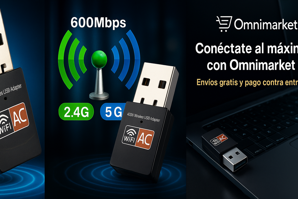 Adaptador de red Wifi Doble Banda 600 Mbps 2.4g 5g